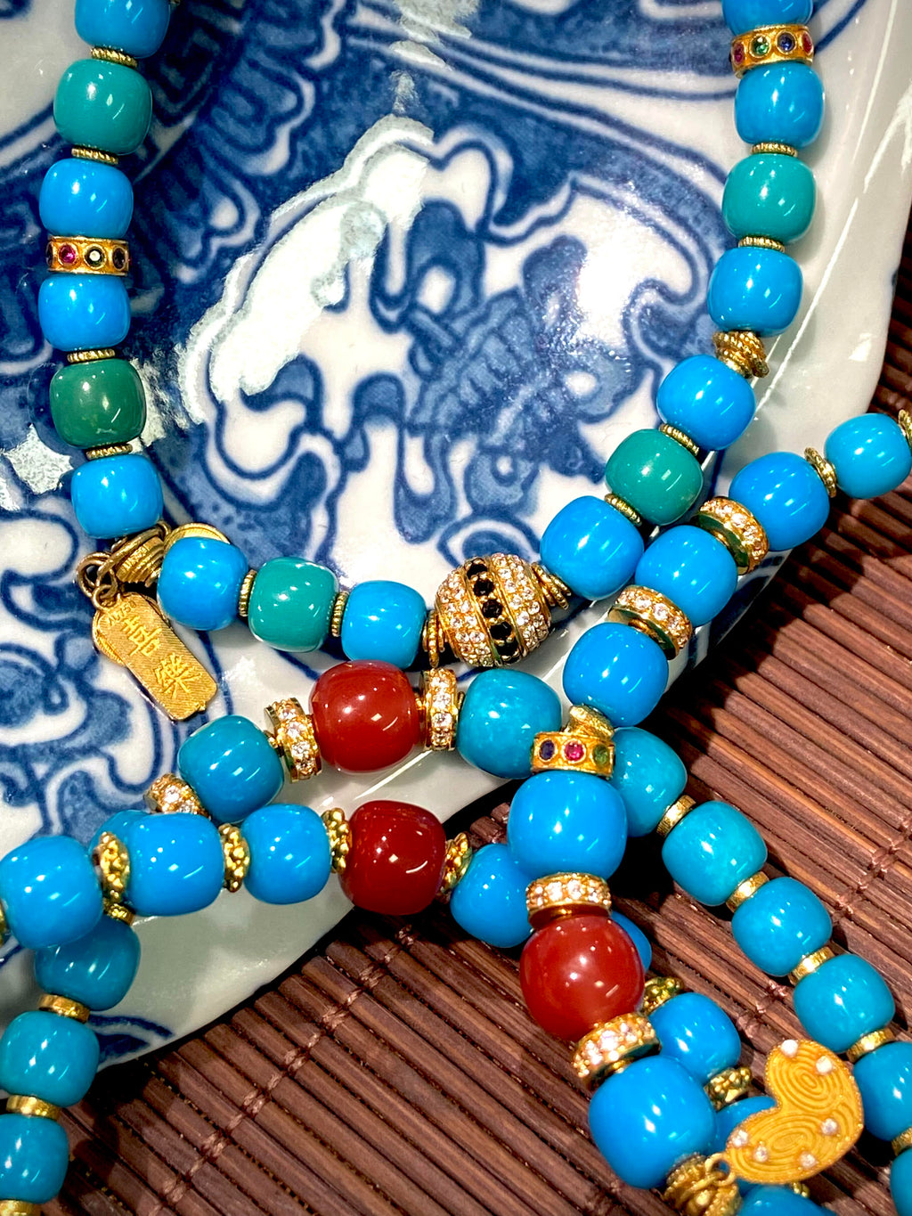 High-Grade Turquoise & Carnelian Bracelet |