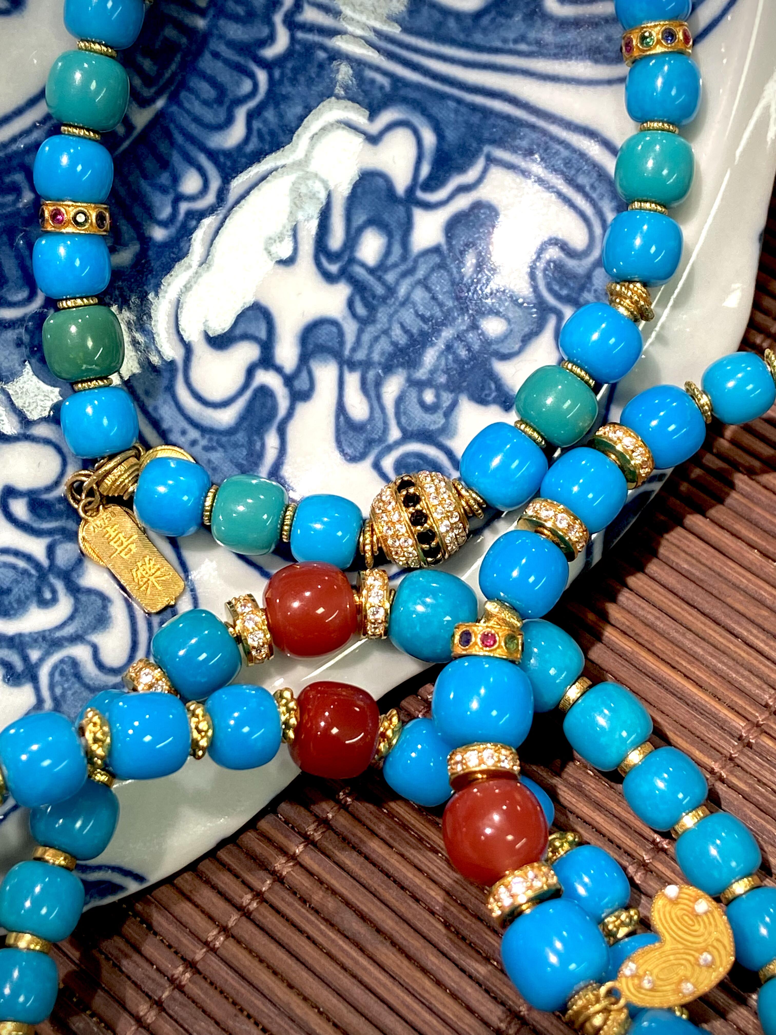 High-Grade Turquoise & Carnelian Bracelet |