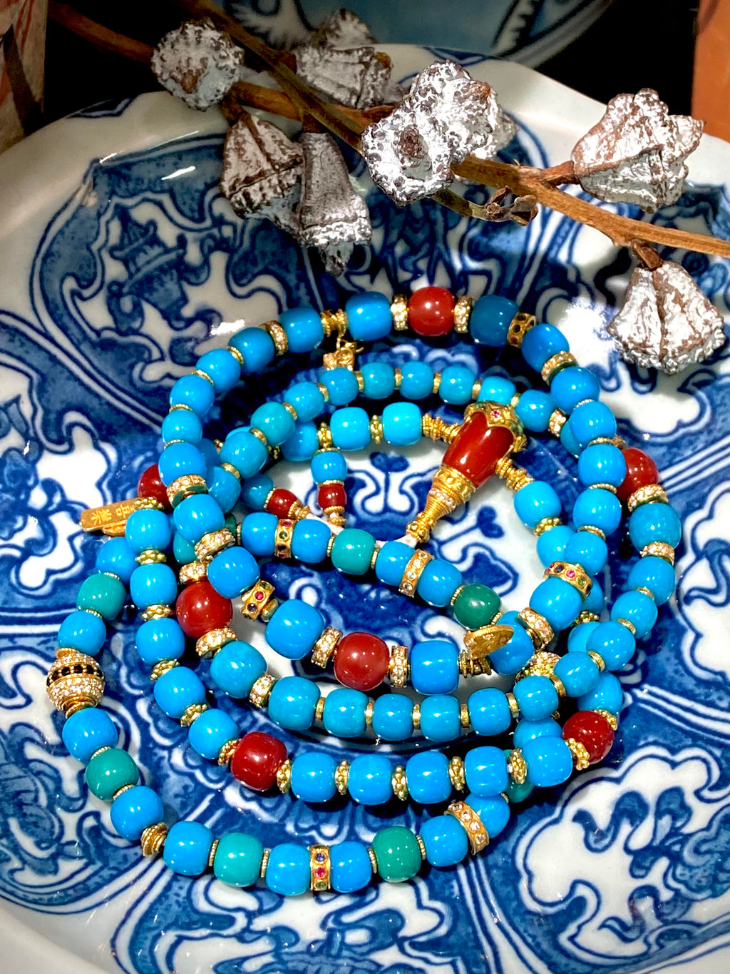 High-Grade Turquoise & Carnelian Bracelet |