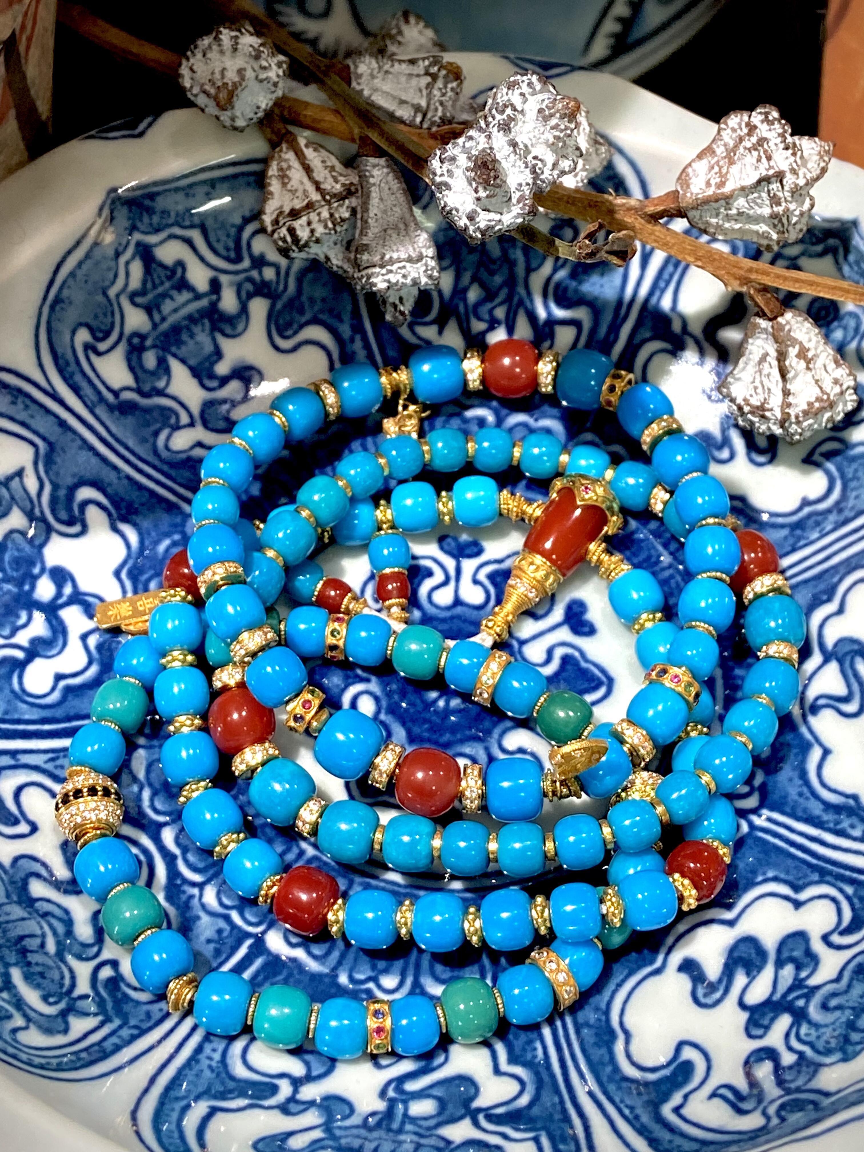High-Grade Turquoise & Carnelian Bracelet |