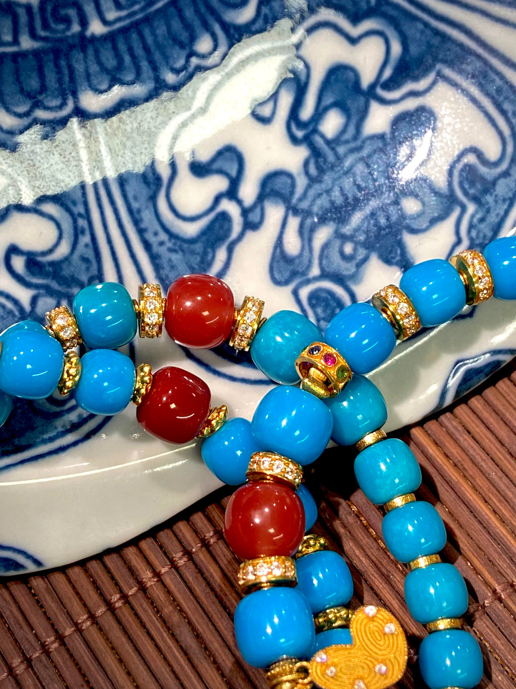 High-Grade Turquoise & Carnelian Bracelet |