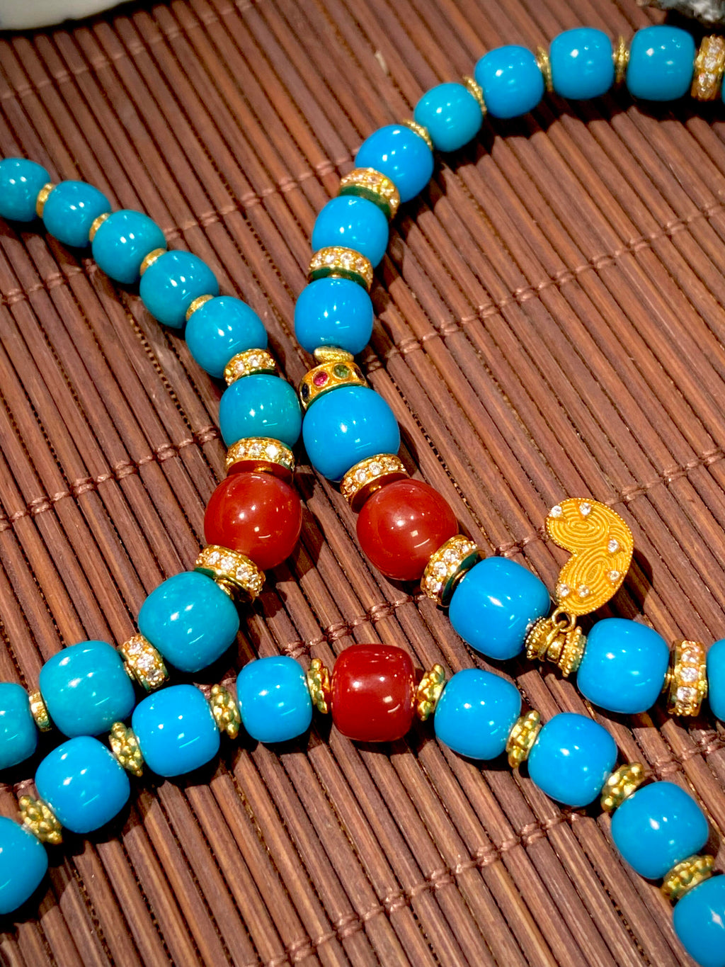 High-Grade Turquoise & Carnelian Bracelet |