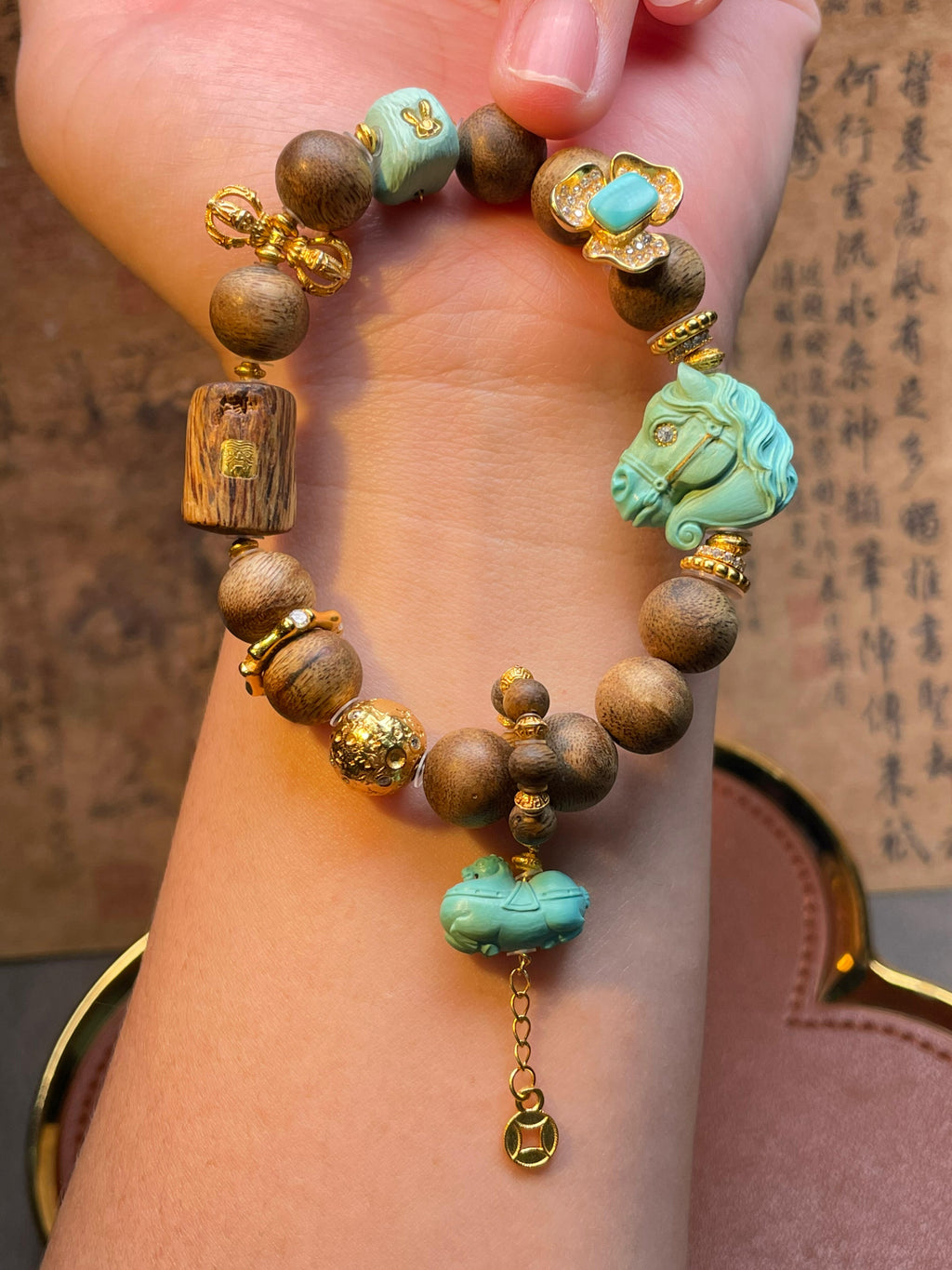 Handmade turquoise gemstone bracelet Christmas gift