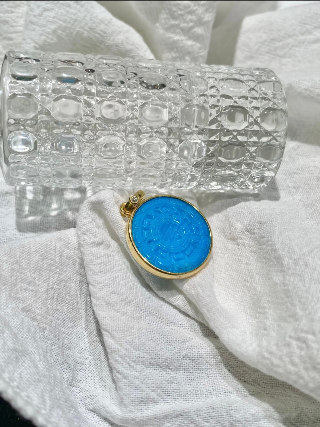 绿松石精工雕刻九宫格