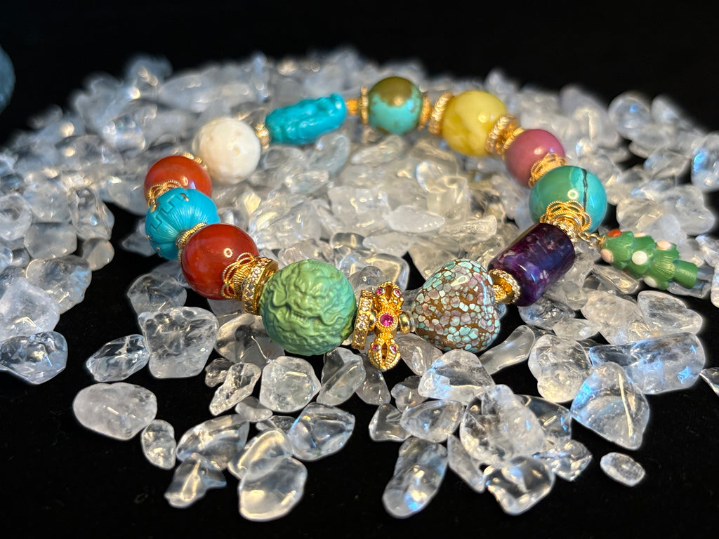 Handmade turquoise gemstone bracelet Christmas gift