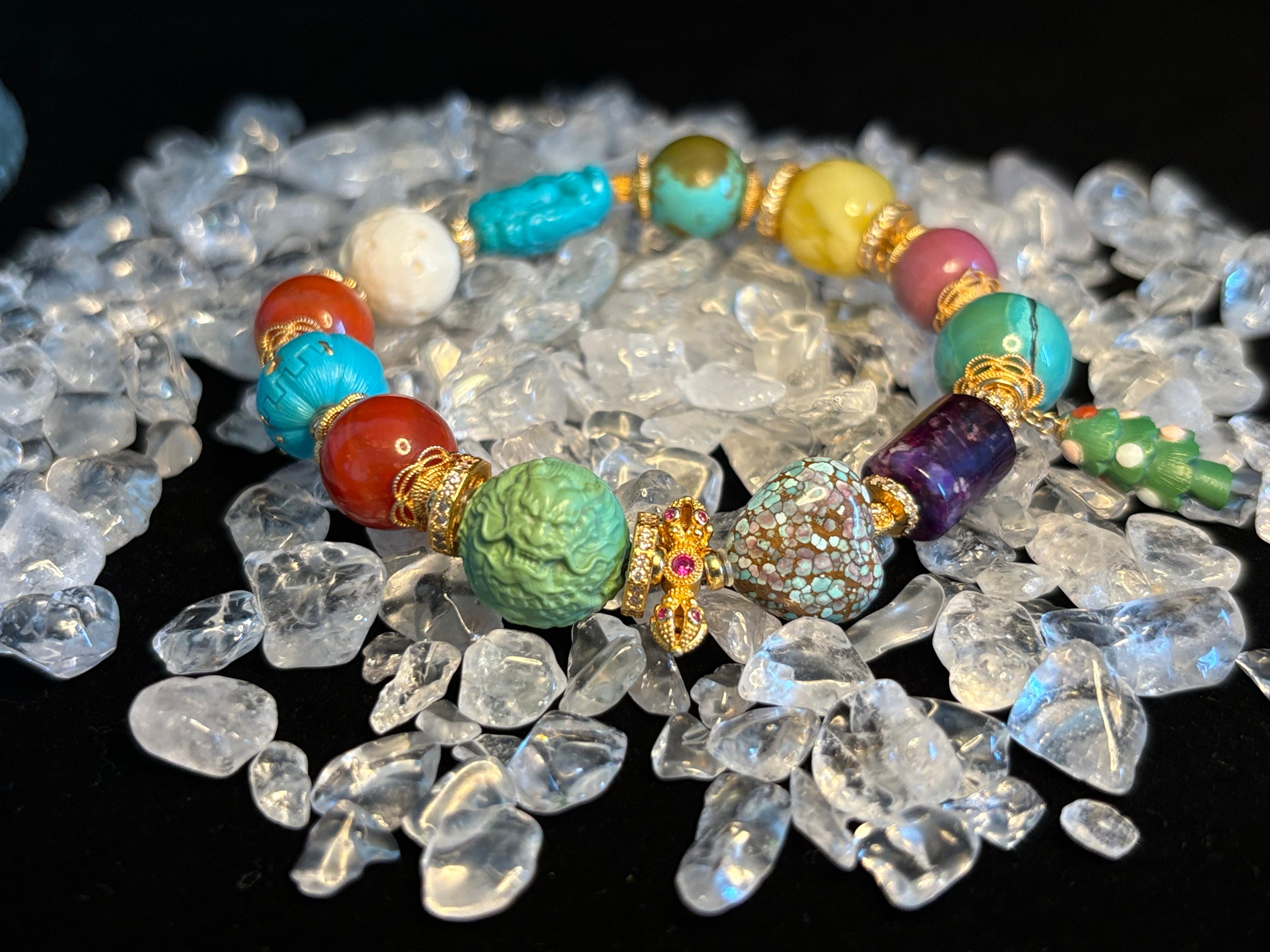 Handmade turquoise gemstone bracelet Christmas gift