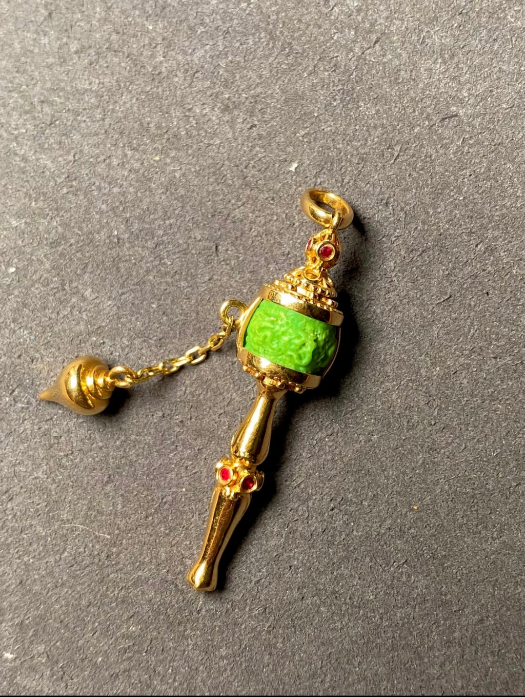 Hand-Carved Turquoise Tibetan Prayer Wheel Pendant