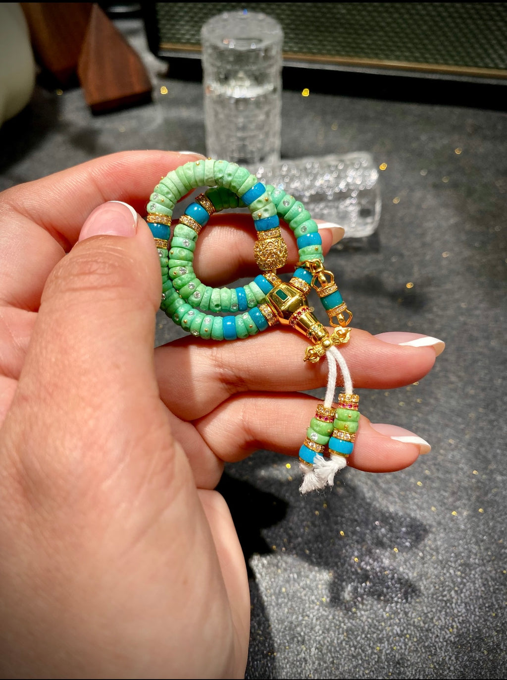 Natural Turquoise Playable Bead Bracelet · High-Density Turquoise Jewelry