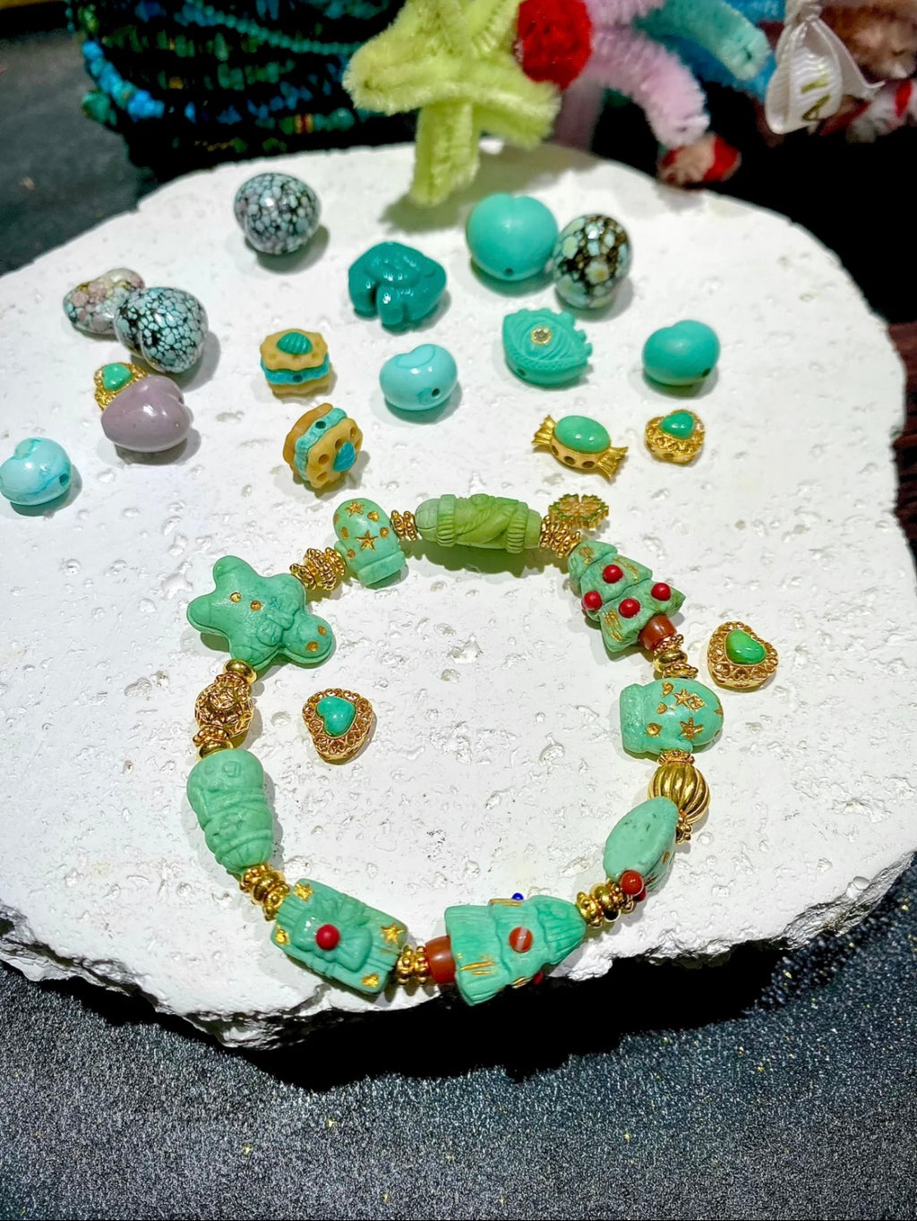 Handmade turquoise gemstone bracelet Christmas gift