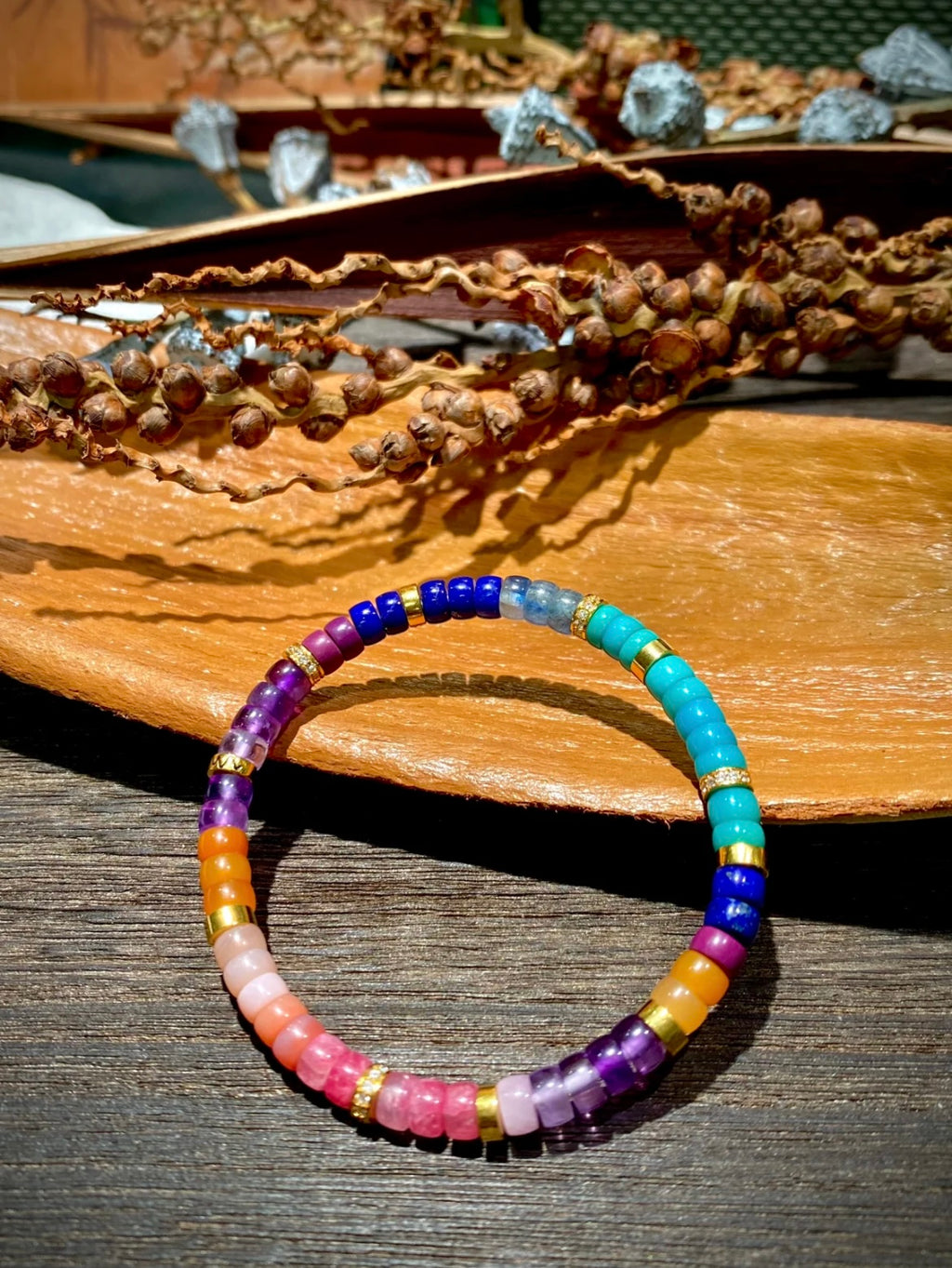 Rainbow Heishi Bead Bracelet