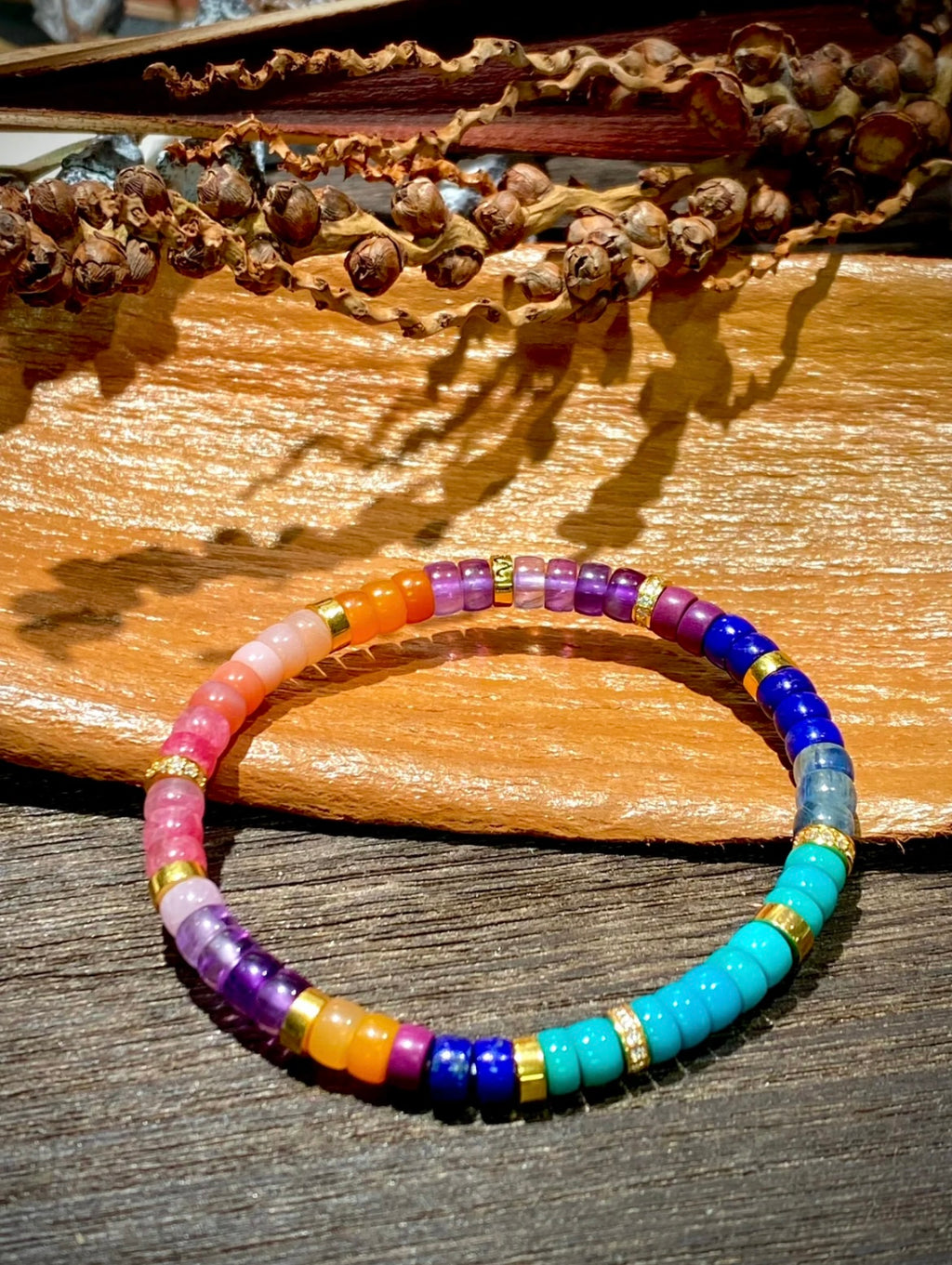 Rainbow Heishi Bead Bracelet