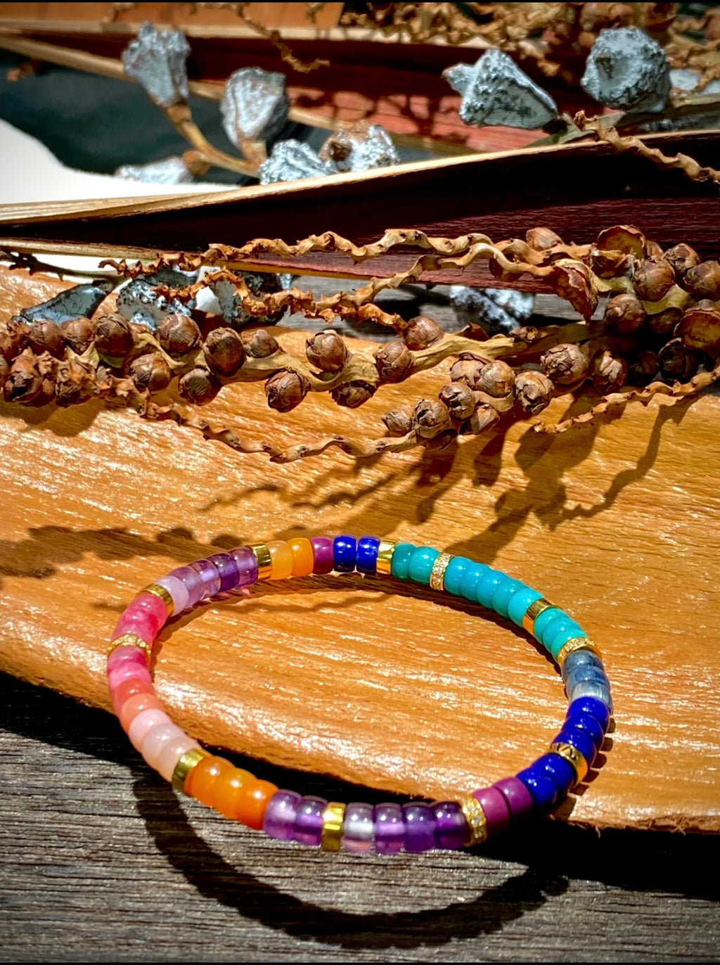 Rainbow Heishi Bead Bracelet