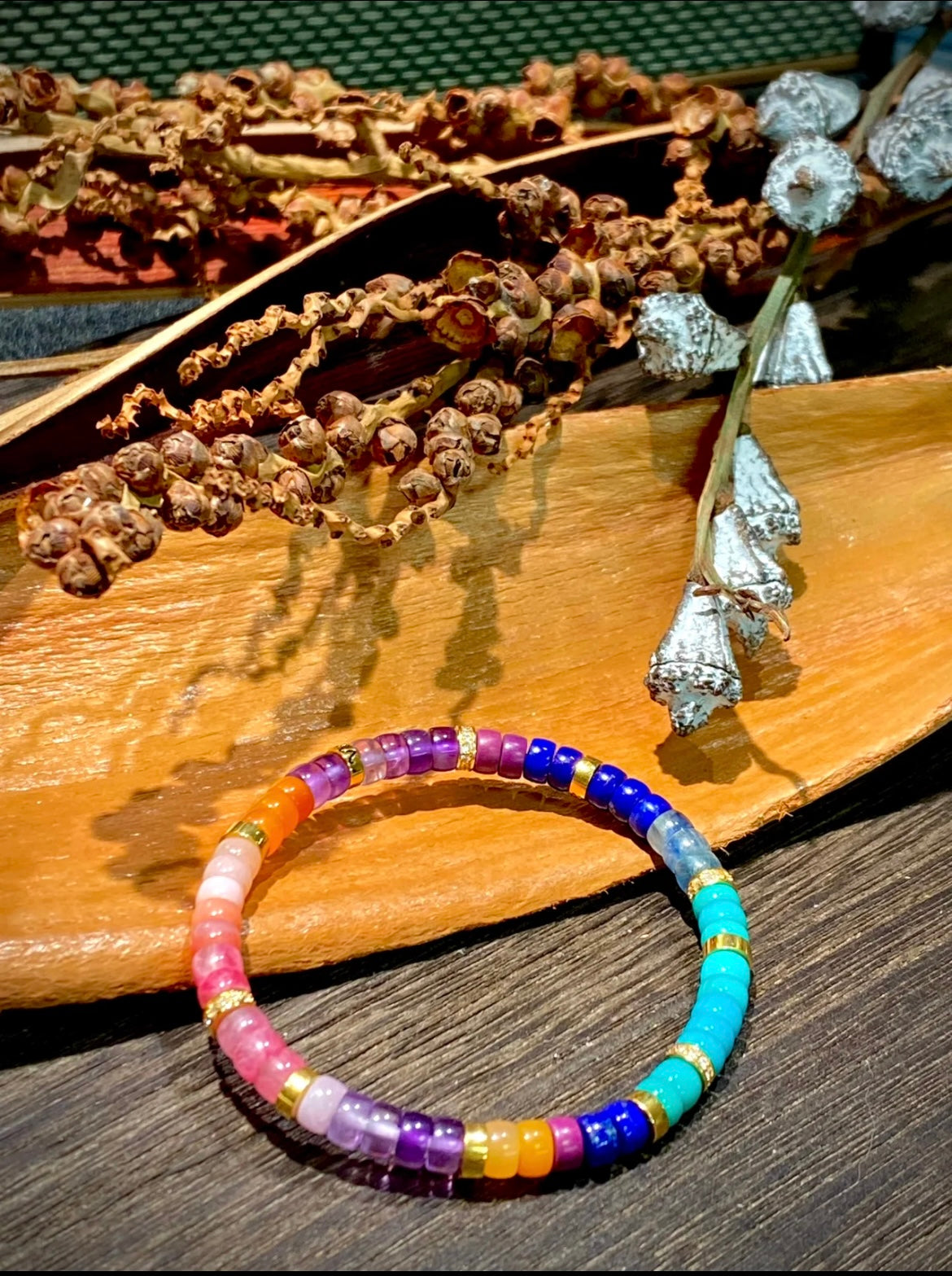 Rainbow Heishi Bead Bracelet