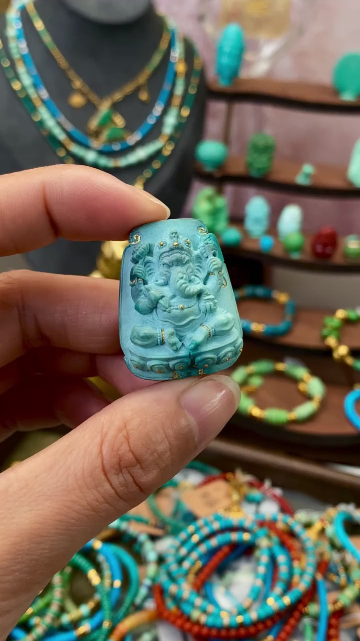 Hazy blue Ganesha carving
