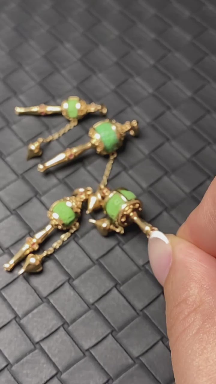 Hand-Carved Turquoise Tibetan Prayer Wheel Pendant